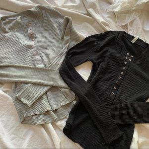 Set of 2 FP Intimately Soft Tops Rose Gold Buttons